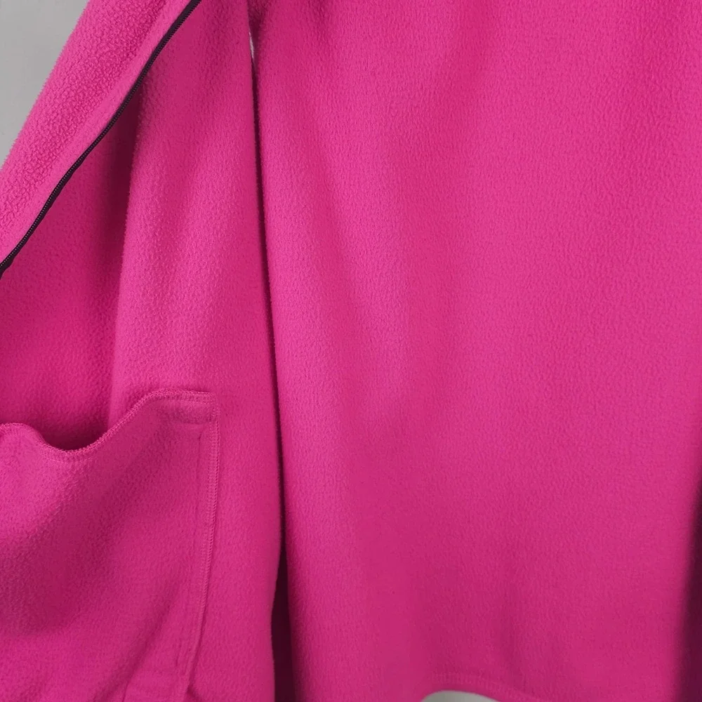 Womens 1X Hot Pink Fleece Zip Up Vest Sleeveless‎ Pocket Casual Layer Outdoors - Picture 5 of 12
